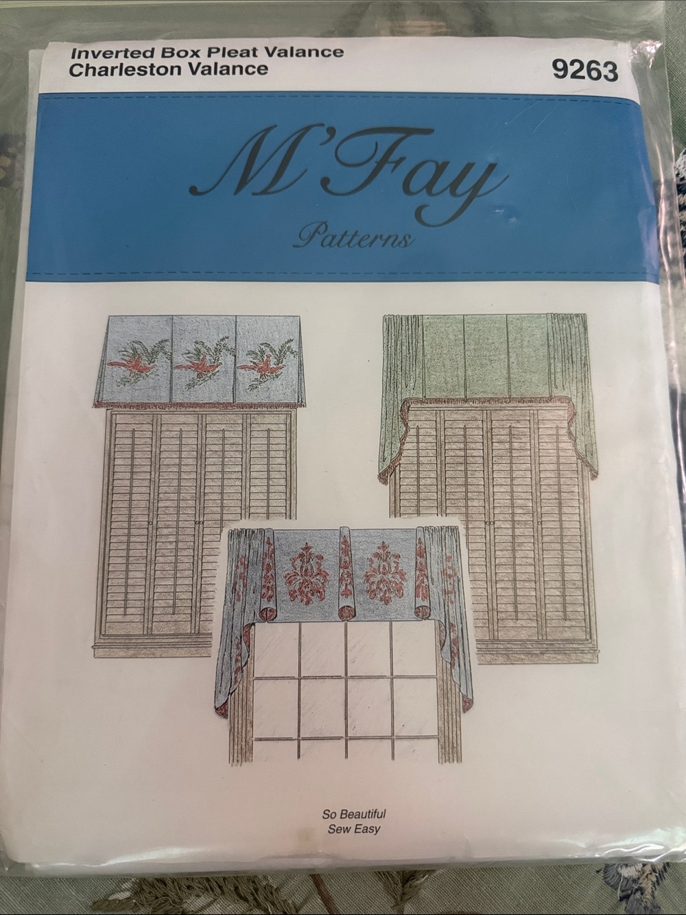 M'Fay Patterns Inverted Box Pleat & Charleston Valance - 9263 Uncut